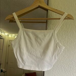 White Ribbed Women's Top